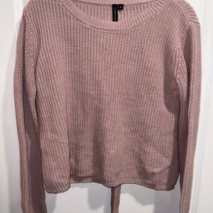 Women Moon & Madison Pink Knit Sweater with lace back